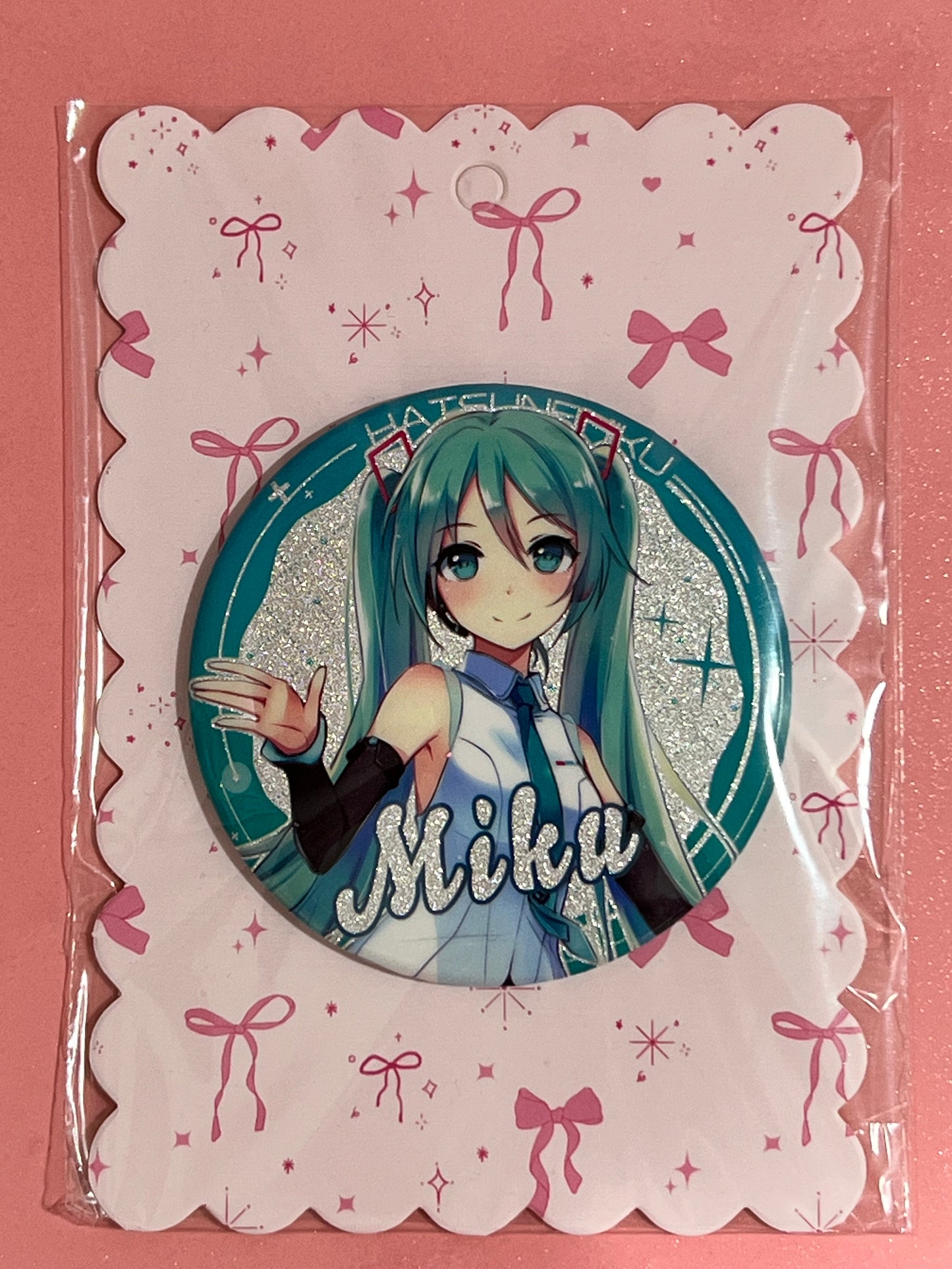 Hatsune Miku Glitter Button – Anime Collector Pin