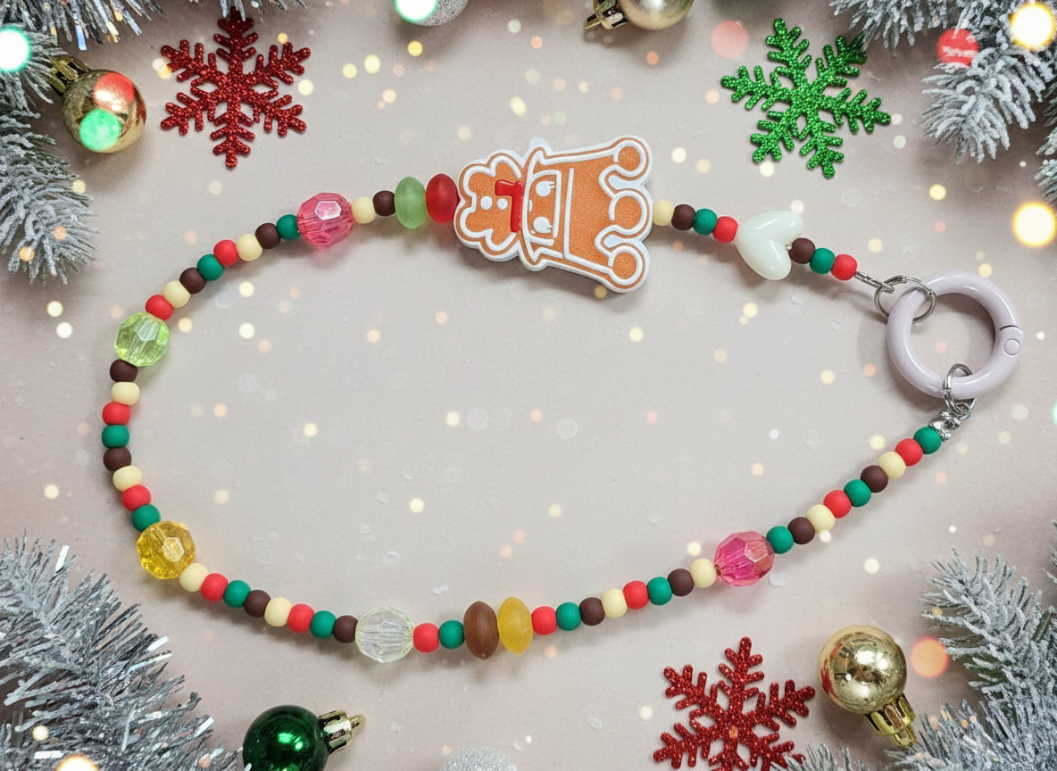 🍬 Gingerbread Popmart Phone Charm – Holiday Edition 🎄✨