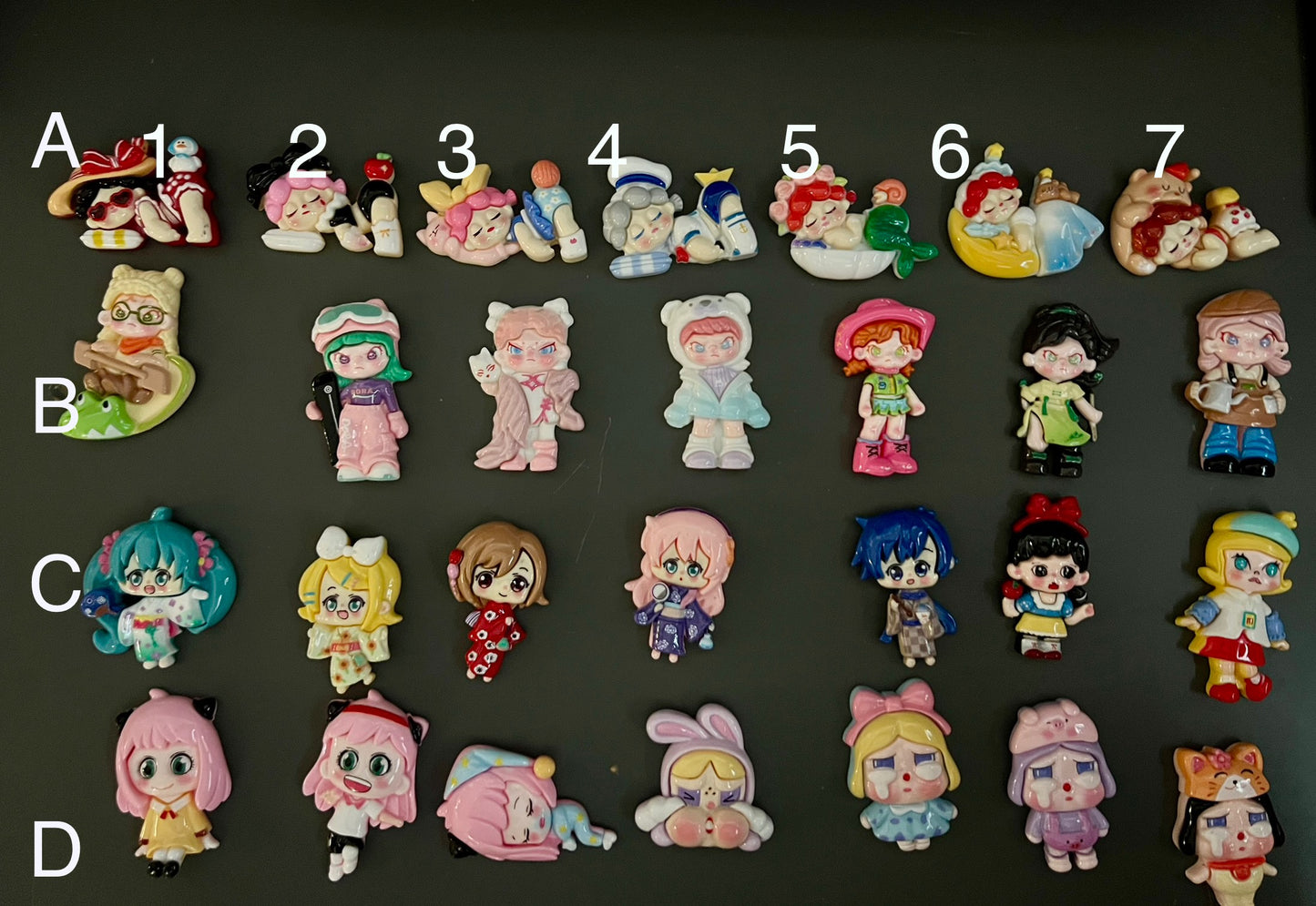 Wendy, Dora, Miko, Zora, Molly, Anya, Crybaby Charms for Decoden