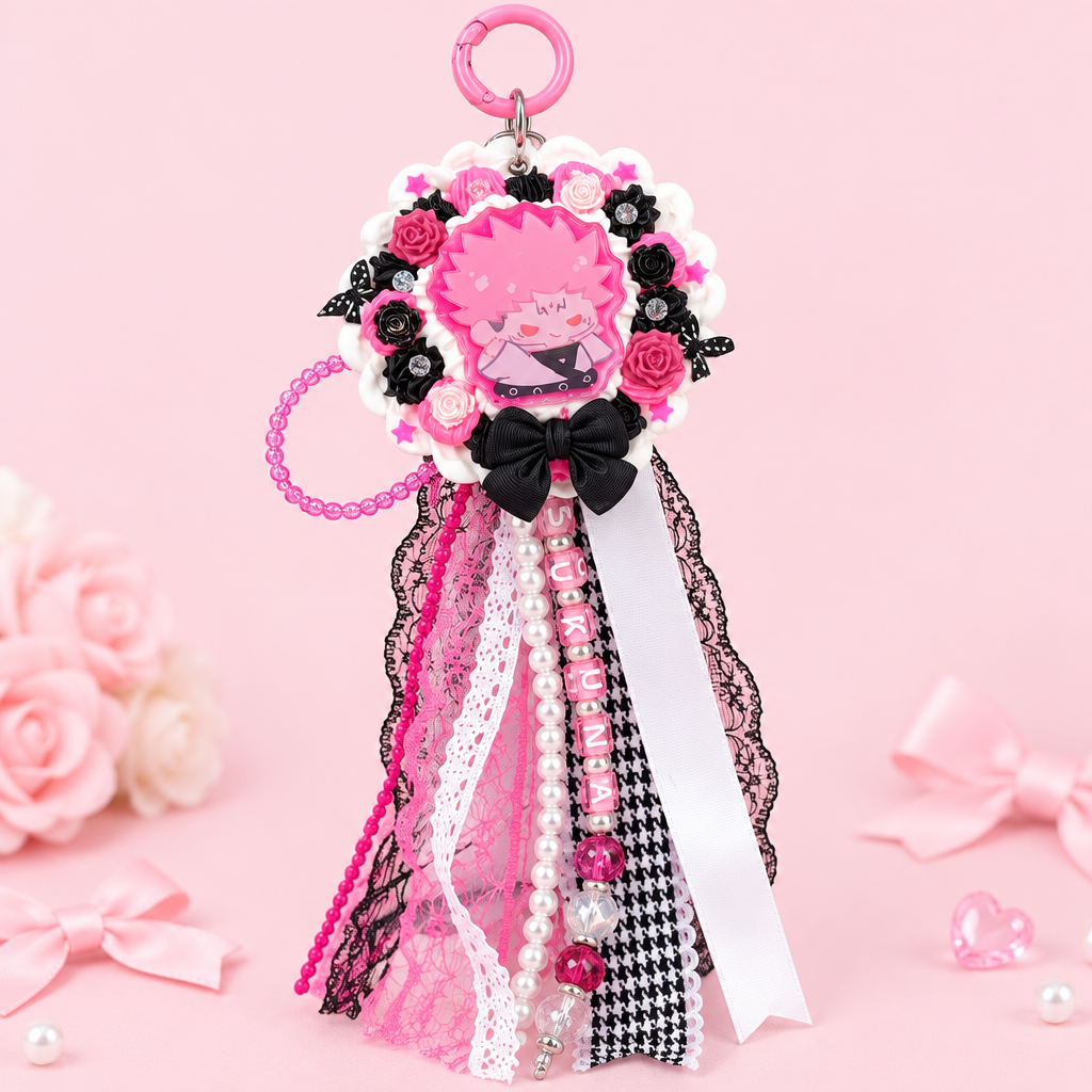 Sukuna Decoden Rosette Keychain | JJK Inspired Bag Charm