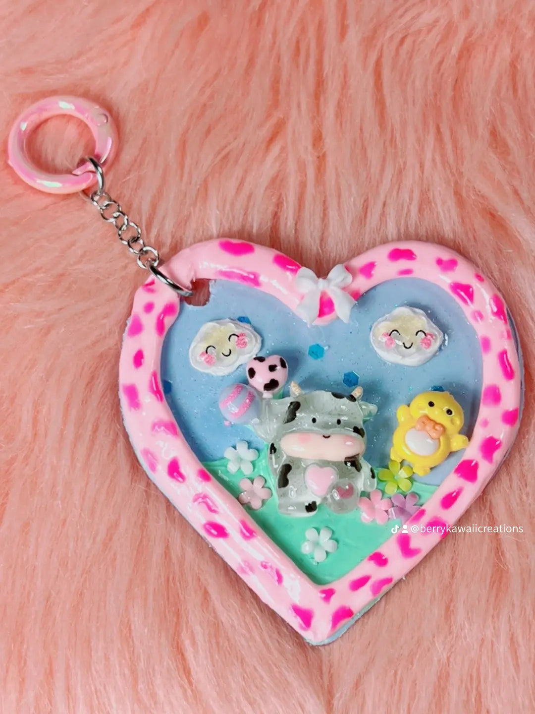 Cute Cow Keychain