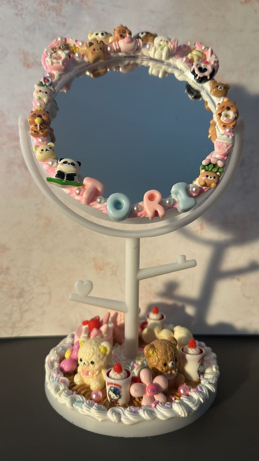 Kawaii Decoden Mirror ✨🍓🐻