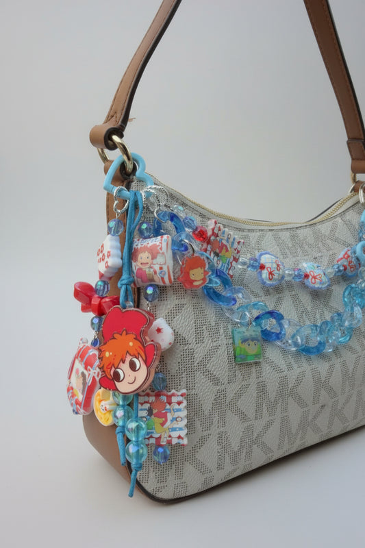 Ponyo Inspired Beaded Bag Charm